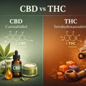 Cartel comparativo del THC y el CBD