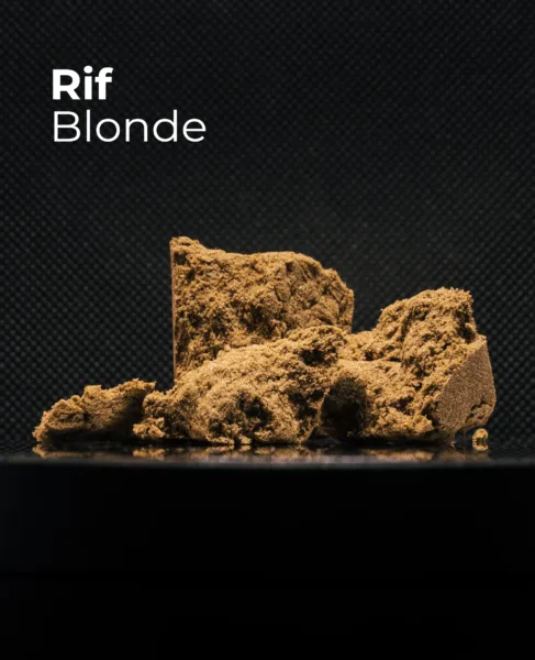 Resina CBD Rif Blonde del pack Núcleo de Extracción sobre fondo oscuro